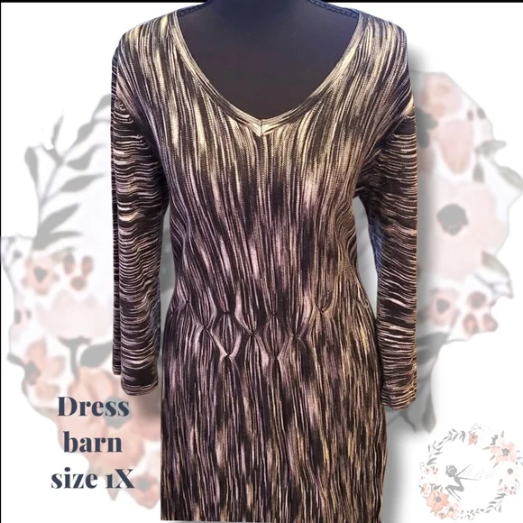 Dressbarn Black and White Women's Knit Sweater Dress 1X - Picture 6 of 6